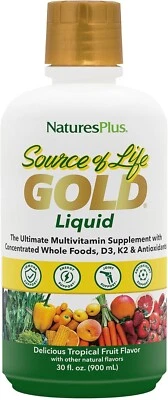 Multivitamínico líquido Source of Life Gold con concentrado de alimentos integrales 30 onzas líquidas Foto 1 de 3