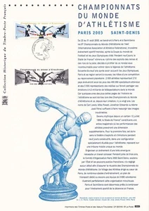 Document Philatélique 1er Jour : 15 2003 Championnats du Monde d'Athlétisme - Picture 1 of 1
