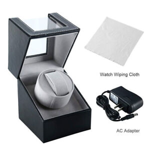 Automatic Rotation Leather Single Watch Winder Storage Display Case Box Gift US