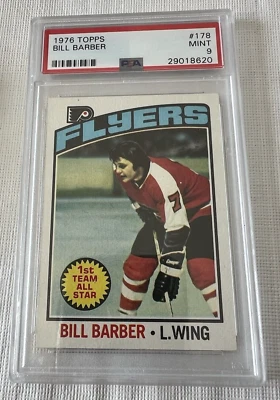 1976 TOPPS #178 BILL BARBER FLYERS HOF PSA 9 H3973693-961 - Image 1 of 2
