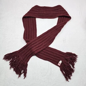 Vtg Abercrombie & Fitch Scarf Chunky Cable Knit Wool Chorded Fringe 107" Long - Picture 1 of 10