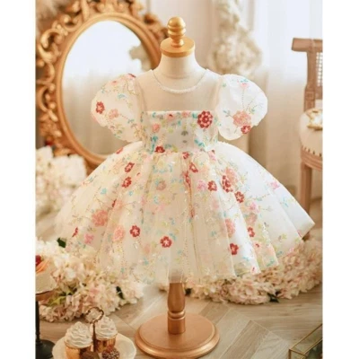 VESTIDO DE FIESTA LINDO DE LUJO PARA BEBÉS Y NIÑOS PEQUEÑOS Foto 1 de 3