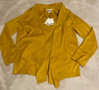Jules & Leopold Women’s Large Jacket Open Drape Yellow Drawstring NWT Boho - Image 1 of 4