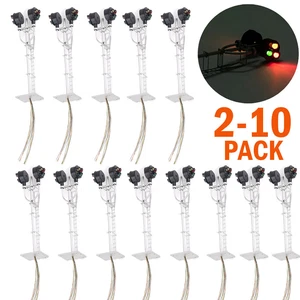 2-10PC 2 Opposite Targets HO Scale Model Tri-Lights Block Signal Fine Made Metal - Picture 1 of 15