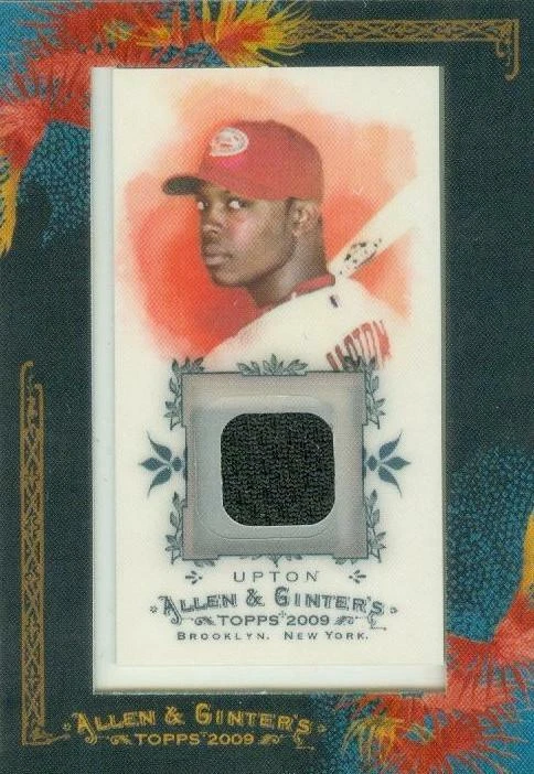 Justin Upton jersey relic baseball card 2009 Topps Allen & Ginters #AGR-JU - Image 1 of 1