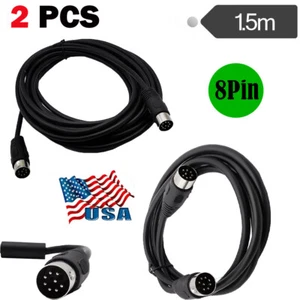 2X MIDI DIN 8 Pin Cable Male to Male DIN Plug Instrument Converter Adapter 1.5m - Picture 1 of 6