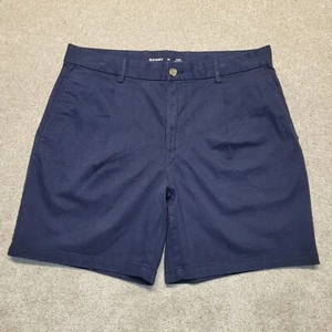 Old Navy Shorts Mens 36 Navy Blue Slim Pleated Chino Built In Flex - Picture 1 of 14