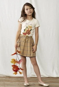 NWT Matilda Jane Just Imagine Freya Girls Plaid Tie Waist Skirt Honey Gold 4 NWT - Picture 1 of 3