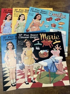 1993 Yvonne Dionne Quints Let's Play House Paper Doll Book Set of 5 Uncut - Picture 1 of 6