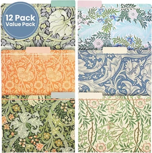 12 Pack Floral File Folders, 1/3 Cut Tab, Letter-Size Holders, 6 Designs - Picture 1 of 12