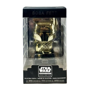 Funko Star Wars Boba Fett Gold Boss Trophy 2017 Smuggler's Bounty Exclusive - Picture 1 of 3
