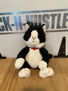 AMELA COMPANY ITEM 10171 Black & White Cat Toy Stuffed Plush - Picture 1 of 6