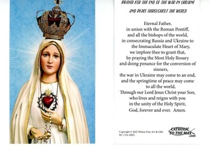 Prayer for the End of the War in Ukraine - Paperstock Holy Card - Picture 1 of 3