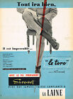 Publicite Advertising 025  1959  Si-Ro-Set   Pantalon Homme Le Toro Laine
