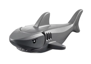 Lego Dark Bluish Gray Shark with Gills with Black Eyes & White Pupils Minifigure - Picture 1 of 2
