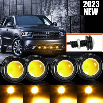 4x Rejilla Parachoques Parrilla Capó Ámbar Luz LED Para Camioneta Nissan 1995-1997 Carrocería Dura Foto 1 de 4