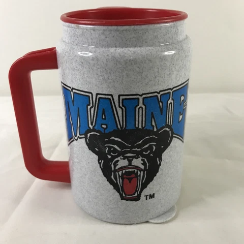 Vintage University Of Maine Black Bears Whirley Travel Coffee Mug Cover