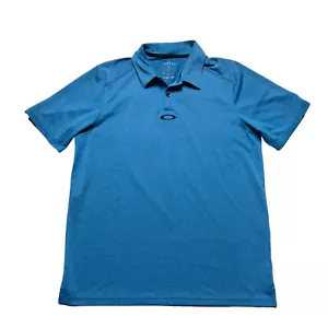 Oakley Hydrolix Golf Polo Shirt Mens Small Blue Regular Fit Short Sleeve Rugby - Picture 1 of 7