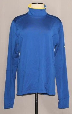 NEW NIKE Dri-Fit Mock Neck Blue/Gold L/S Athletic Shirt 157599 Women’s Size XL - Image 1 of 4