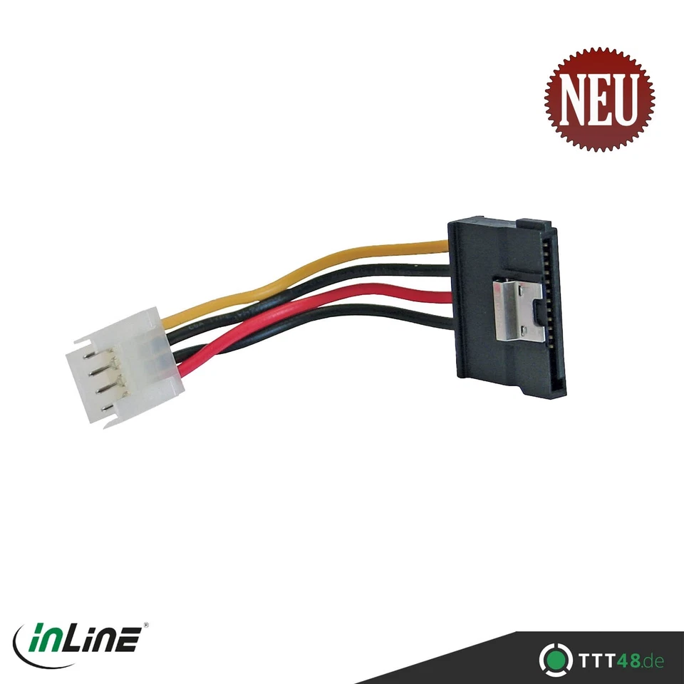 InLine SATA Stromadapterkabel 1x3,5" Buchse an 15pol SATA Stecker mit Lasche - Bild 1 von 1