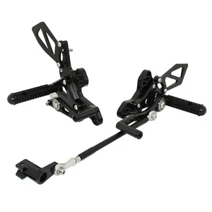 Black Adjustable Rearset Foot Rest Pegs For HONDA CBR650R CB650R Neo Sports Cafe - Picture 1 of 6