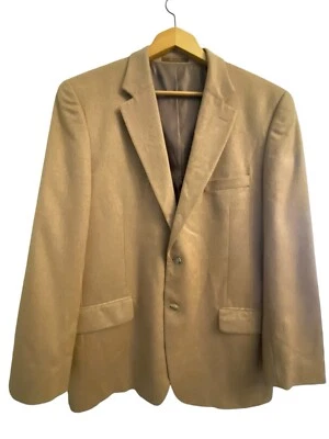 Tasso Elba 100% Camel Hair Blazer Size 42L For Macys Single Vent Lined Pockets - Image 1 of 4