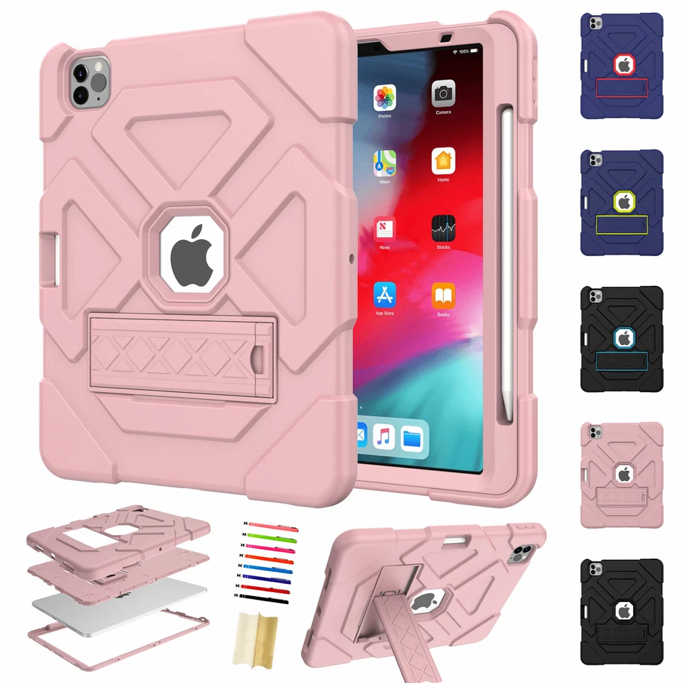 For iPad Air 4th Gen 10.9" Silicone Hybird Rubber PC Stand Kids Gel Case Cover - Image 1 of 4
