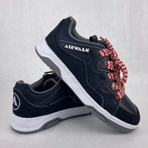 AIRWALK Skate Shoes Mens WANIXX Black Sneakers Fashion Lifestyle Retro Red Laces - Picture 1 of 14