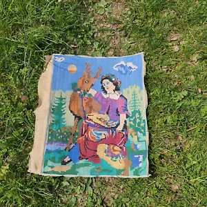 Stickerei Stickerei Gemälde Antik Vintage Handarbeit - Bild 1 von 9