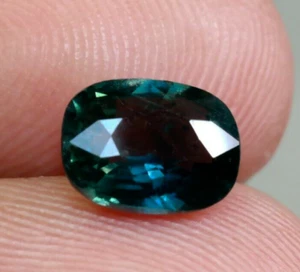 1.62ct Certify Unheated Teal Green Sapphire Cush 6x5mm 100% Genuine Natural Sapp - Picture 1 of 7