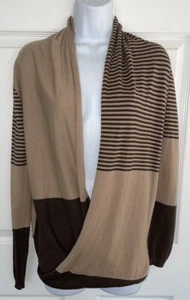NWT Max Studio Sz Small Khaki Brown Cotton Blend L/S Wrap Sweater MSRP $98 - Picture 1 of 11