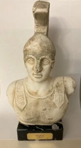 Achilles Sculpture, 10"/25cm, Greek Mythology, Achilles Bust on Marble Base - Picture 1 of 6