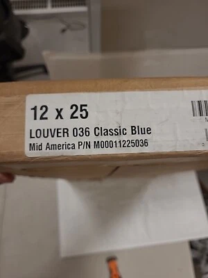 1 Pair of Mid America Open Louver Vinyl Shutters 12 X 25 Inches Classic Blue 036 - Image 1 of 4