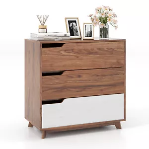 3-Drawer Dresser Farmhouse Wooden Sofa Beside Table Storage Organizer Rustic - Picture 1 of 11