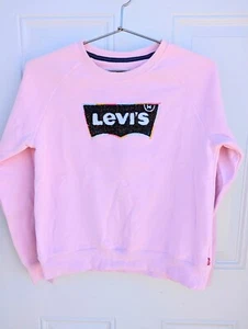 Levis Kids pullover Sweater Pink Big Puff Logo Size Extra Large 13-15 Year Old - Picture 1 of 5