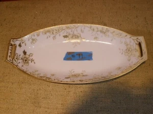 Antike Nippon Relish Asparagas Sellerie Sushi Schale handbemalt Gold Moriage #71 - Bild 1 von 12