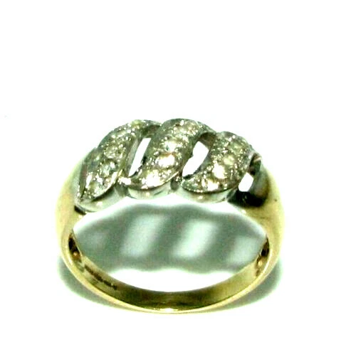 Anello Da Sera In Oro 9 Carati Con Pietra Trasparente Per Donne Taglia N - Immagine 1 di 4