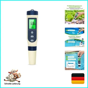 PH Messgerät Wasser, PH/TDS/EC/Salzgehalt/Thermometer 5 in 1 pH Wert Messgerä... - Afbeelding 1 van 9