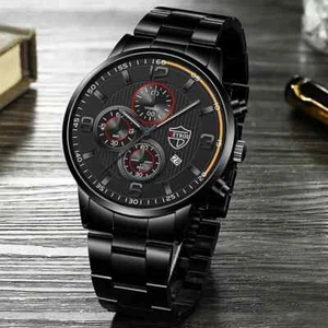 Reloj pulsera deportivo de cuarzo de lujo de acero inoxidable para hombre reloj luminoso regalo - Imagen 1 de 19
