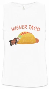 Camiseta sin mangas Wiener Taco para hombre insaciable símbolo de taco signo logotipo restaurante comedor - Imagen 1 de 1