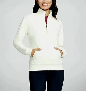 $44 Skechers Womens Go Luxe Ribbed Knit Quarter Zip Sweatshirt - Picture 1 of 7