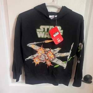 Disney Star Wars Hoodie X-Wing Graphic Pullover Sweatshirt Kids Size Small NWT - Picture 1 of 7