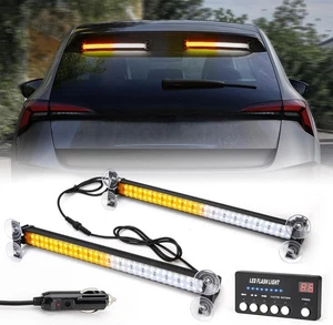 2 in 1 LED Strobe Light Bar Windshield Emergency Hazard Flashing Traffic Advisor - Foto 1 di 12