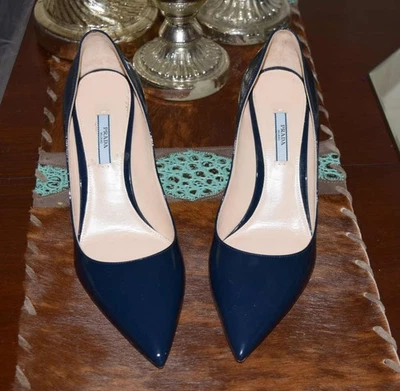 Zapatos de salón de cuero para gatito Prada Milano para dama talla 41 EE. UU. talla 9,5-10 Foto 1 de 4