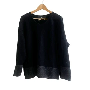 Suéter Peruvian Connection Hombre 100% Alpaca Talla Mediana Colorblock Negro Gris  - Imagen 1 de 7