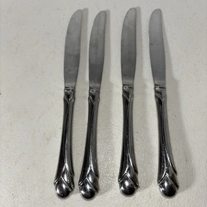 Set of 4 Mikasa Sweet Pea Stainless Steel Flatware DINNER KNIVES KNIFE - Picture 1 of 5
