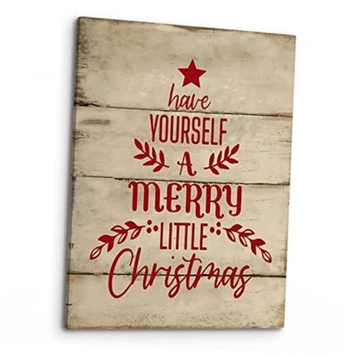  Arte de pared Have Yourself a Merry Little Christmas, Navidad 14"L x 11"W rojo Foto 1 de 4