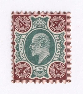 MATT'S BRIEFMARKEN SCOTT GROSSBRITANNIEN #133 EDWARD VII 4-PENCE-AUSGABE, MH CV 65 $ - Bild 1 von 3