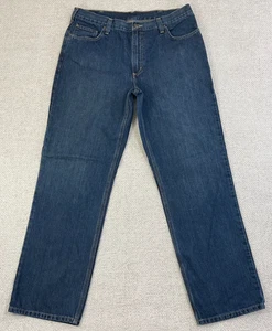 Carhartt Holter Jeans Mens 38x34 (Actual 38x33) Relaxed Fit Straight Blue Denim - Picture 1 of 9