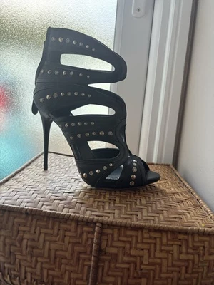 Brand New Alexander Mcqueen  Ankle Boots Strassed Black Leather Zipped heels - Image 1 of 4